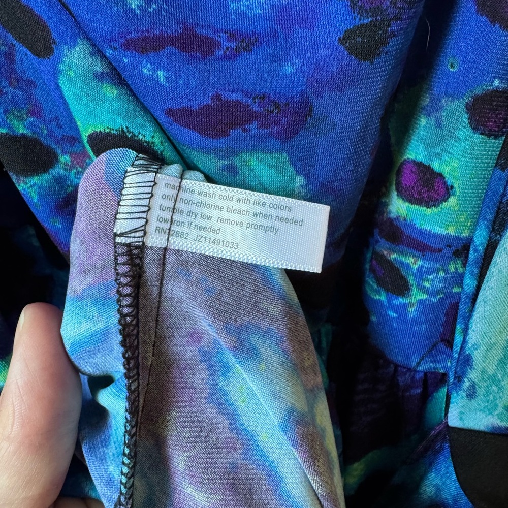 Fashion Bug Jersey Purple and Blue Print Maxi Sun Dress - Picture 3 of 6